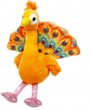 knuffel pauw oranje 27x12 cm