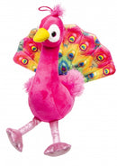 knuffel pauw roze 27x12 cm