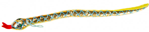 knuffel slang junior 40 cm pluche goud/blauw
