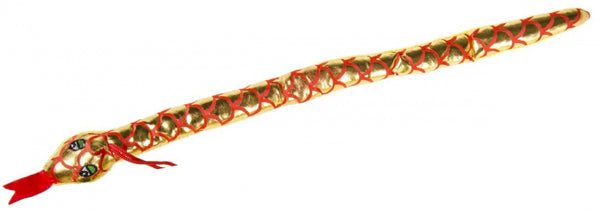 knuffelslang junior 40 cm pluche goud/rood