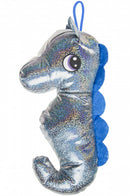knuffel zeepaard junior 30 cm pluche blauw
