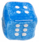 knuffeldobbelsteen 4,5 cm blauw