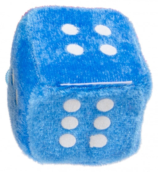 knuffeldobbelsteen 4,5 cm blauw