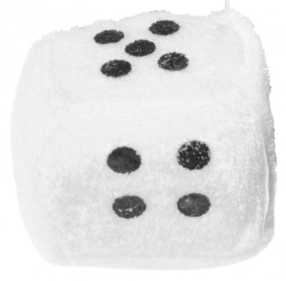 knuffeldobbelsteen 4,5 cm wit