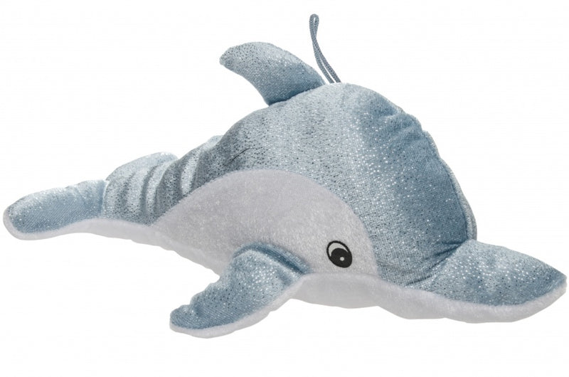 knuffeldolfijn glitter 30 cm zilver