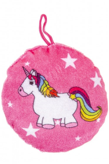 knuffeleenhoorn 10 cm fuchsia