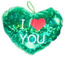 knuffelhart I love you metallic 16 cm groen