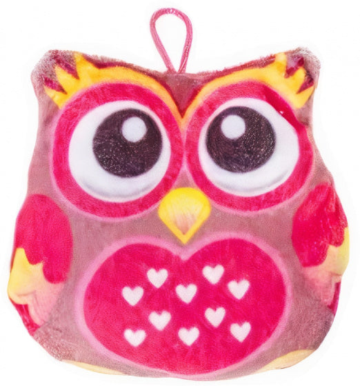 knuffeluil junior 13 cm pluche roze