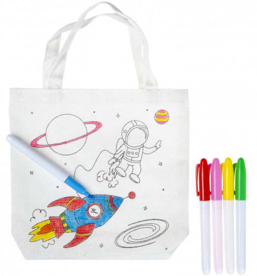 kleurset ruimte-tas junior 22 x 20 cm wit 5-delig