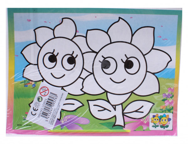 kraskaart bloemen 17 x 13 cm papier 2-delig