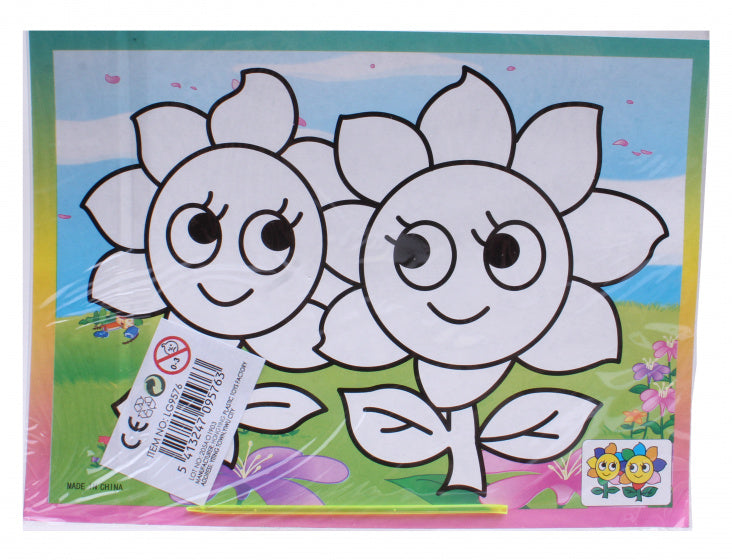 kraskaart bloemen 17 x 13 cm papier 2-delig