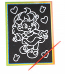 kraskaart hartjes 9 x 13 cm papier zwart 2-delig