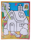 kraskaart huis 17 x 13 cm papier 2-delig