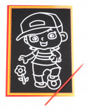 kraskaart jongen junior 9 x 13 cm zwart 2-delig