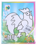 kraskaart kip 17 x 13 cm papier 2-delig