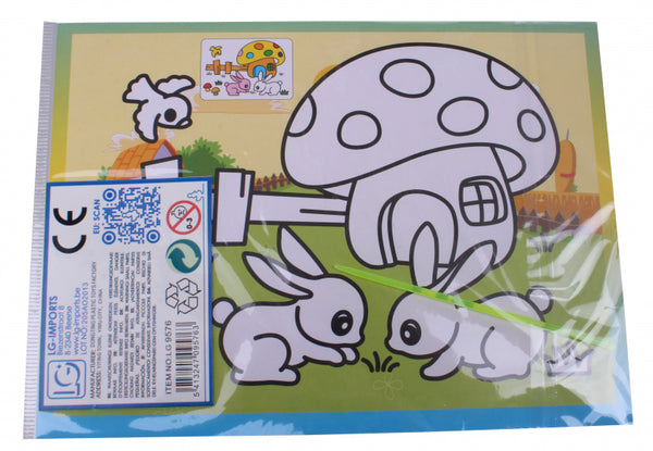 kraskaart konijnen 13 x 17 cm papier 2-delig