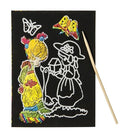 kraskaart paddestoel junior 9 x 13 cm zwart 2-delig