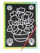 kraskaart vaas 9 x 13 cm papier zwart 2-delig