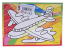 kraskaart vliegtuig 17 x 13 cm papier 2-delig