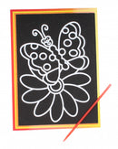 kraskaart stippenvlinder 9 x 13 cm zwart 2-delig
