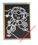 kraskaart vlindermeisje 9 x 13 cm zwart 2-delig