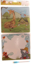 legpuzzel-/schrijfbord dieren karton groen 35-delig