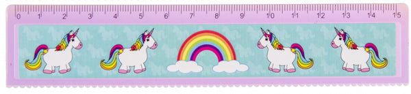 liniaal eenhoorn meisjes 15 cm paars/blauw