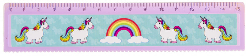 liniaal eenhoorn meisjes 15 cm paars/blauw