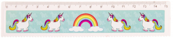 liniaal eenhoorn meisjes 15 cm roze/blauw