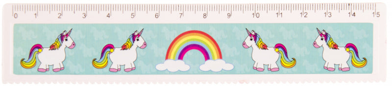 liniaal eenhoorn meisjes 15 cm roze/blauw