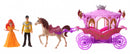 magische paarse koets met prins en prinses