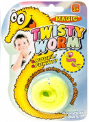 magische worm met draad 20 cm geel