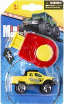 monstertruck Mini Monster jongens 8 cm geel 2-delig