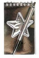 notitieboekje glitter ster 13 x 8 cm papier zilver