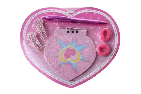 notitieboekje Hartje meisjes 20 x 17 cm roze 6-delig