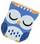 notitieboekje uil junior 9,5 x 8 cm papier blauw