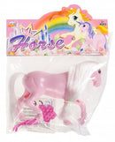 paard 11 cm roze 2-delig