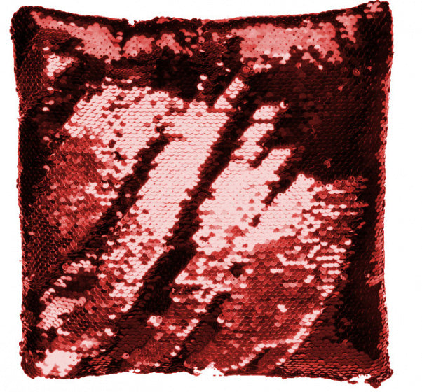 paillettenkussen junior 29 x 29 cm rood/paars/zilver