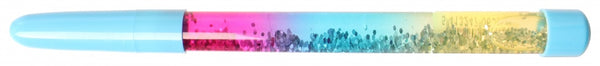 pen met bewegende glitters 18 cm blauw