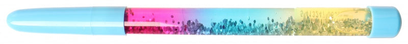 pen met bewegende glitters 18 cm blauw