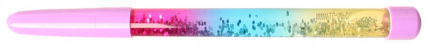pen met bewegende glitters 18 cm fuchsia