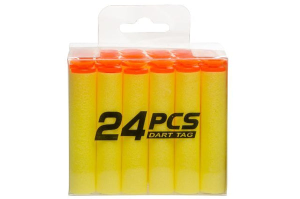 pijlen voor blaster 7 cm geel/oranje 24 stuks