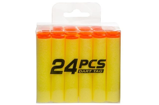 pijlen voor blaster 7 cm geel/oranje 24 stuks