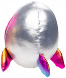 pluche raket 12 cm zilver