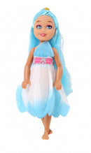 pop Bloemenmeisje blauw 15 cm