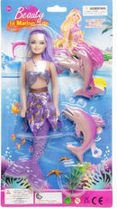 pop zeemeermin meisjes paars 4-delig