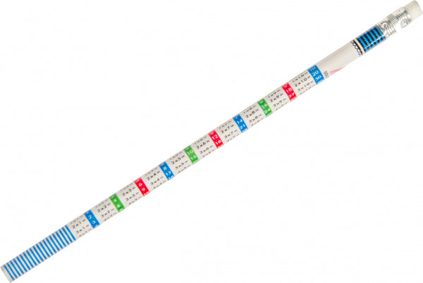 potlood rekentafels 19 cm grafiet wit/blauw