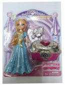 prinses met schatkist blauw 14 cm 3-delig
