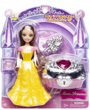 prinses met schatkist geel 14 cm 3-delig