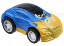 raceauto jongens 5 cm pull-back blauw/geel
